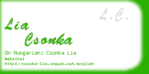 lia csonka business card